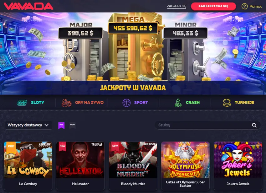 VAVADA kasyno bez rejestracji dla Polaków